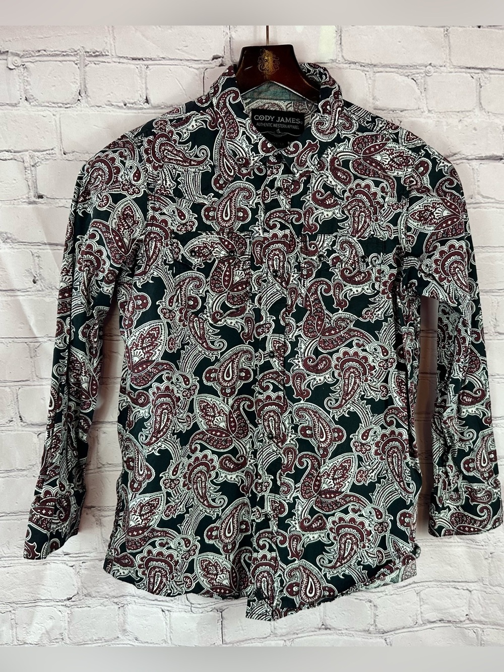 Cody James Kids' Paisley pearl snap western cowboy cotton Shirt boys XL